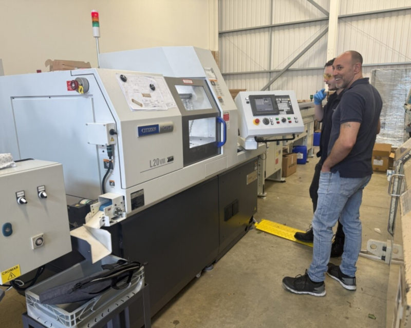 New Cincom Citizen Machinery L12-VII LFV Swiss-type CNC turning center operational in First Light Lamps precision flash lamp manufacturing facility