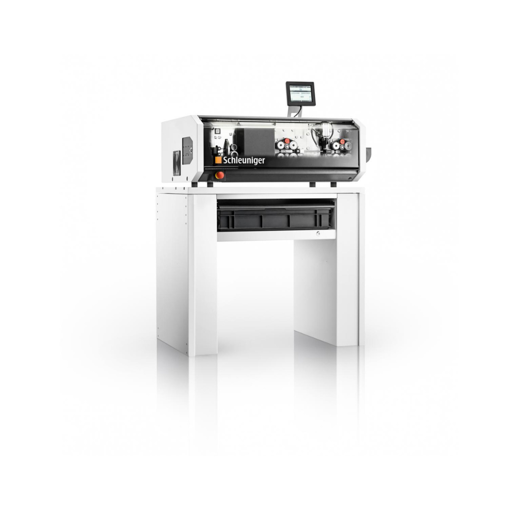 Close-up of MultiStrip 9480 multi-head cutting system processing wires for xenon and krypton flash lamp production with precision automation